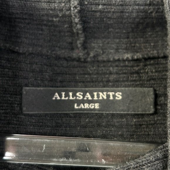 Allsaints women size L Rio Roll neck sweater wool cotton black dolman sleeve - Picture 10 of 11